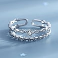thumbnail image 2 of Joyería Cubic Zircon 925 Anillo relleno de plata Mujer Regalo de fiesta Sz Ajustable, 2 of 5