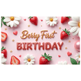 thumbnail image 7 of Strawberry Theme Banner Daisy Decoration Heart Design Birthday Party Backdrop for Kids First Birthday Celebration, 7 of 7