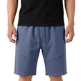 thumbnail image 4 of RKSTN Mens Shorts Running Shorts Stretch Solid Color Comfort Drawstring Workout Shorts with Pockets（Navy ,L）, 4 of 7