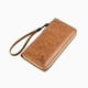 thumbnail image 2 of Qarigey Cartera con cremallera larga, bolsa para dinero y crédito, monedero, tarjetero, plegable, multifuncional, bloqueo, cremallera Vintage Carteras Caqui, 2 of 6