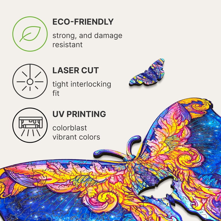 UNIDRAGON Intergalaxy Butterfly Wooden Jigsaw Puzzle KS 306 Pieces