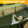 thumbnail image 5 of Camping Hammock with Mosquito Net Double & Single Portable Hammocks Parachute with Tree Straps for Outdoor Trips, Green, 5 of 8
