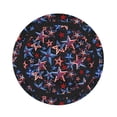 thumbnail image 3 of 4th of July Patriotic American Circular Beach Blanket Picnic Mat for 2 – Foldable into Tote Bag, Waterproof Sandproof Portable Outdoor Rug with Pockets & Snaps for Camping, Travel, Park, 3 of 4