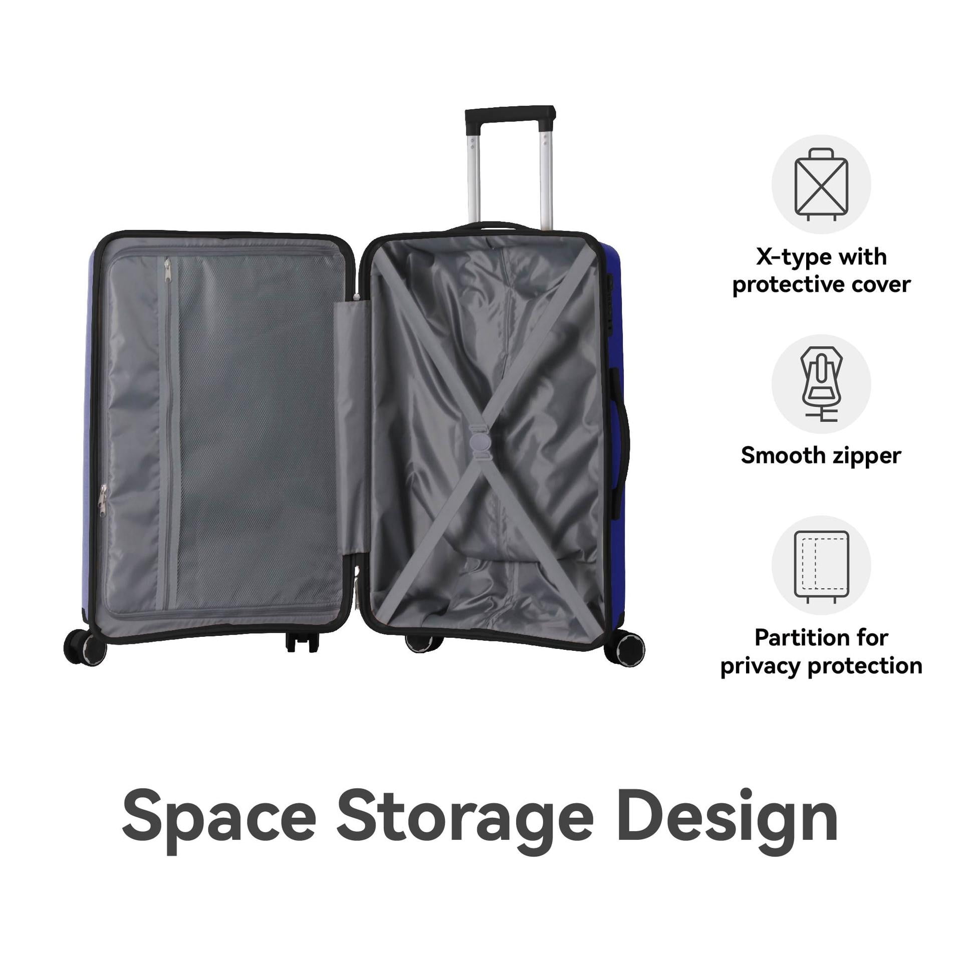3-Piece Hardshell Spinner Luggage Set with TSA Lock, Durable PP Suitcase (20/24/28in)