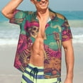 thumbnail image 3 of Fotbe Western Desert Skull Cowboy (2) Hawaiian Shirt for Men Unisex Summer Beach Casual Short Sleeve Cotton Linen Button Down Shirts-Small, 3 of 5