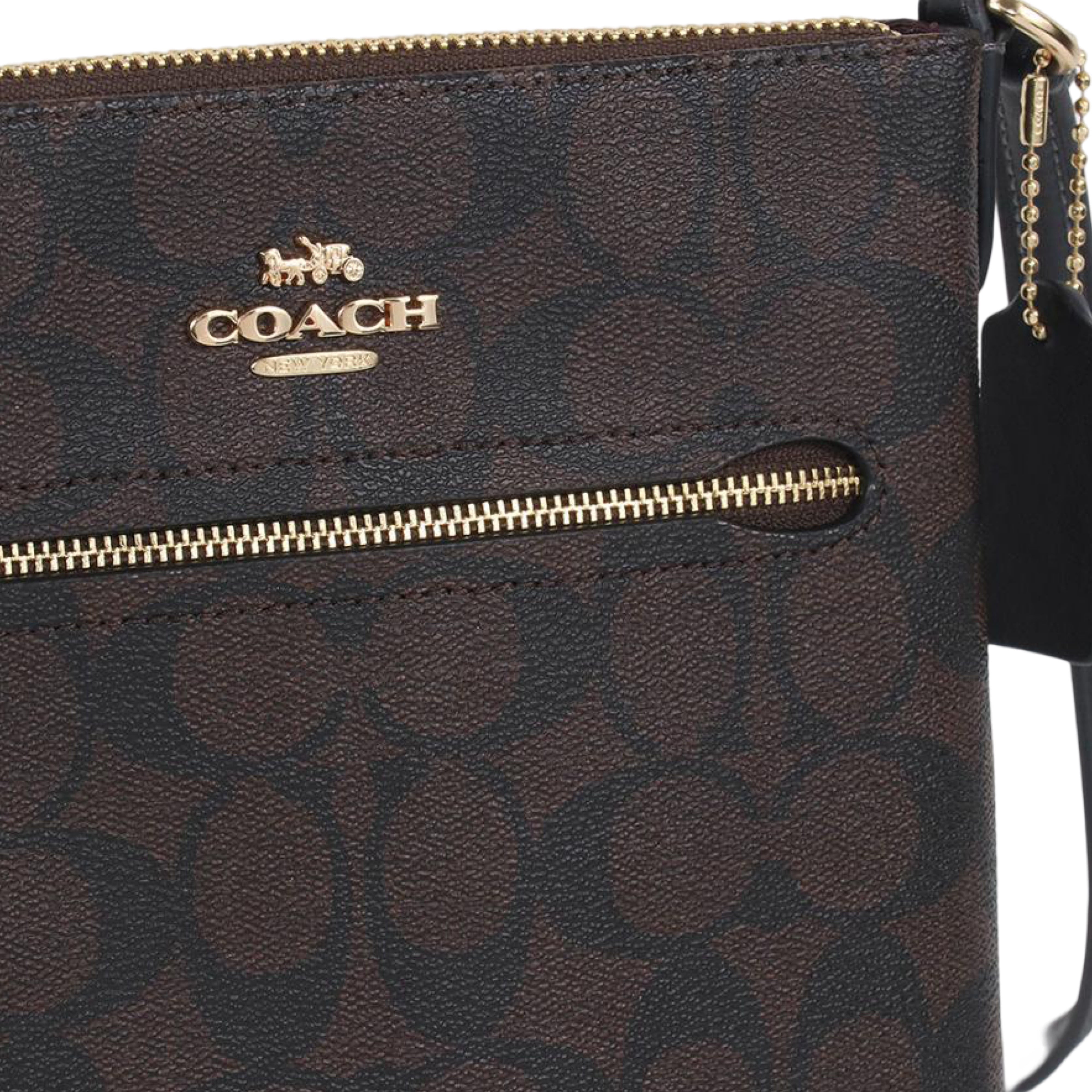 Coach Women's Mini Rowan File Top Zip Crossbody Bag in Signature