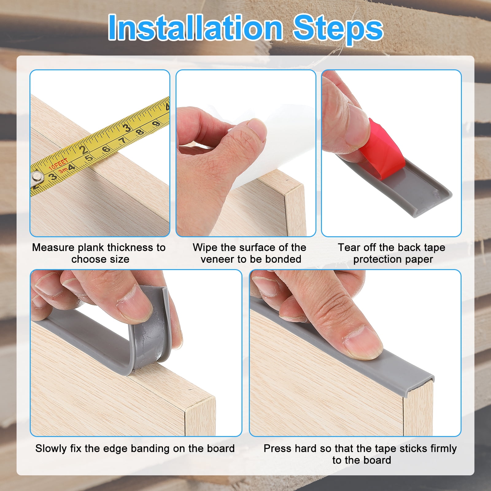 U-Shape Edge Banding, 16.4ft Self-Adhesive U Channel Edge Protector TPE Flexible Furniture Edge Protector Veneer Edging Trim for Cabinet Table Shelves (30mm, Brown)