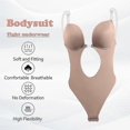 thumbnail image 2 of Women Plunging Deep V-neck Body Shaper Strapless Backless Bodysuit Shapewear, 2 of 5