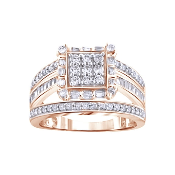 AFFY White Natural Diamond Fashion Ring In 10k Rose Gold (1 Cttw)