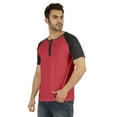thumbnail image 3 of Inkmeso T-Shirts à Manches Courtes Raglan en Coton Léger Unis T-Shirt Classique Henley pour Hommes, 3 of 7