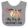thumbnail image 3 of Inktastic My First Valentines Day Baby Sloth Boys or Girls Baby Bib, 3 of 4