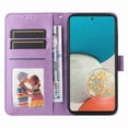 thumbnail image 4 of Dteck Cases Compatible with Samsung Galaxy A53 5G Wallet Case Card Holder Flip Cover Embossed Clover Flower PU Leather Magnetic Folio Kickstand with Wrist Strap, Purple, 4 of 7