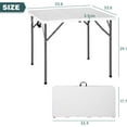 thumbnail image 2 of FDW 34" Square Outdoor Dining Table, Foldable Portable Plastic Folding, Built in Carrying Handle and Height Adjustable for Party and Wedding, White, 2 of 7