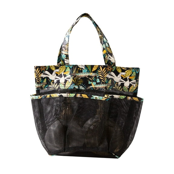 Pompotops Up to 50% off, Beach Bags,Waterproof Sandproof, Mesh Beach Bag For Swim Pool Bag Beach Tote Bag,Toy Tote Bag,Grocery Storage Net Bag, Black