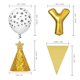 thumbnail image 2 of Decoración inflable con huellas de patas y sombrero, ecológica, reutilizable, divertida pancarta de globo de cumpleaños con forma de perro y gato dorado en 3D, 2 of 8