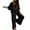 Black, variant on 2 Piece Outfits Joggers Loungwear for Women Loose Fit Drawstring Lounge Sets Bat Sleeves V Neck Pajamas Pink S