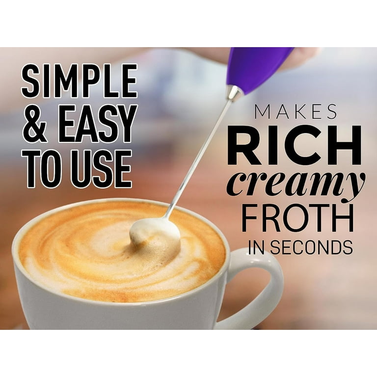  Zulay Powerful Milk Frother Handheld Foam Maker for Lattes -  Whisk Drink Mixer for Coffee, Mini Foamer for Cappuccino, Frappe, Matcha,  Hot Chocolate by Milk Boss (Exec Black with Black Stand)