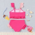 thumbnail image 5 of CAICJ98 Toddler Girl Swimsuit Summer 2 Piece Little Girls Bathing Suit Beach Girls' Color Block Bikini Swimwear (4-5 Years,Pink), 5 of 9