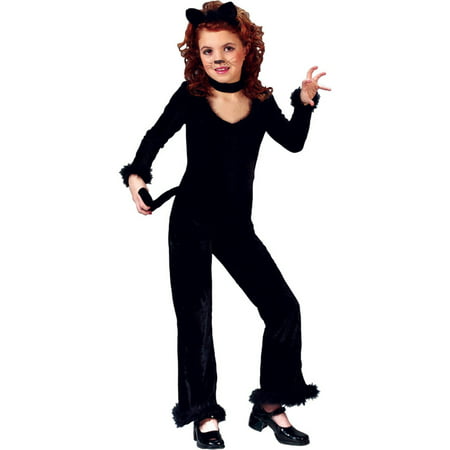 Morris Costumes Girls Velvet Jumpsuit Playful Kitty 8 To 10 Child Halloween Costume