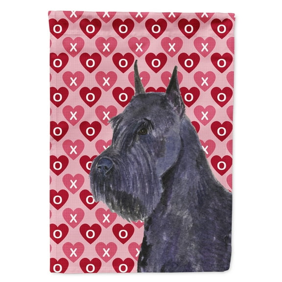 Carolines Treasures SS4523-FLAG-PARENT Schnauzer Hearts Love and Valentines Day Portrait Flag  multicolor