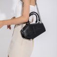 thumbnail image 2 of Bolso Mano Piel Sintética Con Asa Superior para Mujer Con Bolso Mano Sólido (negro), 2 of 9