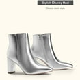 thumbnail image 2 of Dream Pairs Women's Pointed Toe Chunky Heel Ankle Booties Short Boots, 2 of 5