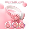 thumbnail image 3 of Seenda Kids Bluetooth Headphones for Girls Boys, Wired & Wireless Headphones for Kids with Microphone, 85/94dB Safe Volume, Colorful LED Light, 35Hrs Playtime, Back to School Gifts for Kids, 3 of 10