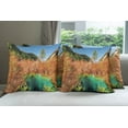 thumbnail image 6 of Ambesonne Nature Throw Pillow Cover 4 Pack, Idyllic Autumn Season, 16", Green Amber, 6 of 7