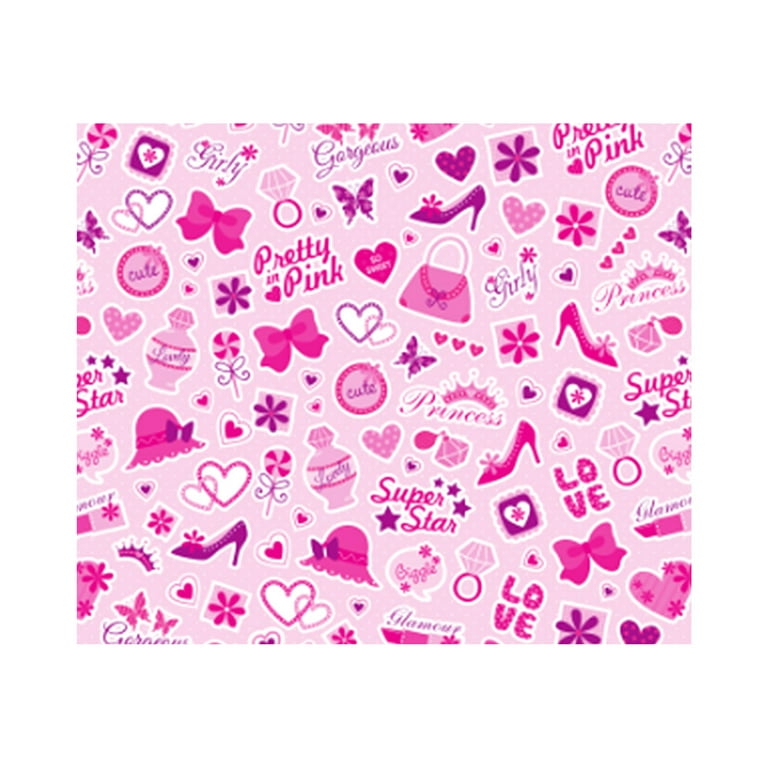 Love Hot Pink & White Wrapping Paper