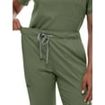 thumbnail image 5 of Scrub for Women Scrubs Top with Classic V-Neck Jogger Pants Medical Nursing Uniform Scrub Set Olive Green XS, 5 of 7