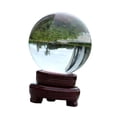 thumbnail image 4 of Bola de cristal transparente con soporte de madera, artesanías artísticas, bola decorativa de escritorio para sala de estar 120 mm, 4 of 9