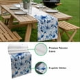 thumbnail image 5 of Blue Ombre Floral Table Runner - 108 Inch Long, Kitchen Dining Table Runner Dresser Scarves, Spring Elegant Flowers Watercolor Farmhouse Decor for Coffee Tables Wedding Party Banquet, 5 of 8