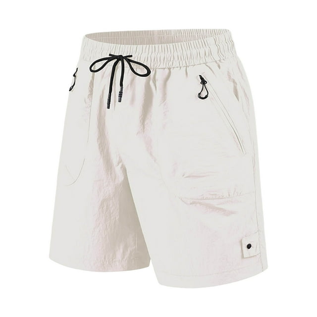 Pantalones cortos deportivos para hombre, tejido Ice Silk, cordón ajustable, cremallera, secado rápido, tallas S-XXXL