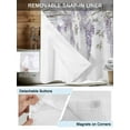 thumbnail image 3 of No Hook Shower Curtain with Snap in Liner Bauhinia Shower Curtain -Fabric Waterproof Inner Liner, Purple Flower Shower Curtains Washable 72"x96", 3 of 9