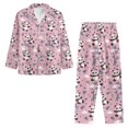 thumbnail image 6 of FOR U DESIGNS Pink Panda Pajama Sets for Women 2 Piece Button Up Shirt Womens Nightwear Sets Button Front Sleepwear Size L Long Sleeve Pants and Tops for Women, 6 of 7
