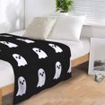 thumbnail image 3 of Halloween Ghost Blanket Double Sided Ghost Throw Blanket 27 x 39 Inches Lightweight Cozy Soft Warm Blanket for Home, Camping, and Halloween (70* 100 Cm ) - White, 3 of 3
