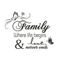 LAMIRO Family Wall Stickers,Removable for Bedroom & Living Room Decoration,Wall Decals Quote Art Decal Mural,Butterfly Vines,Home Decor