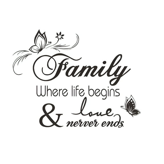 LAMIRO Family Wall Stickers,Removable for Bedroom & Living Room Decoration,Wall Decals Quote Art Decal Mural,Butterfly Vines,Home Decor