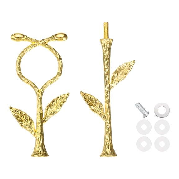 Uxcell 2 Tiers Cake Tray Stand Handle 1 Set Metal Cake Stands Holder Cupcake Dessert Plate Hardware Fitting for Wedding Party Festival Cake Plate, Gold (Vine)