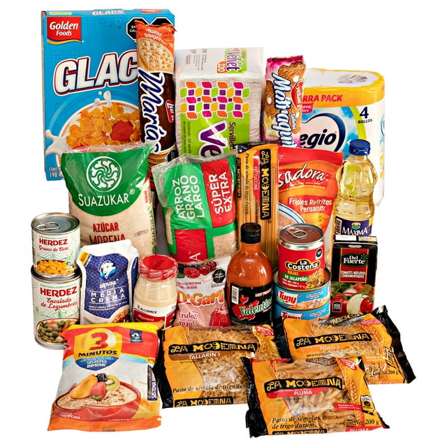 Despensa Básica Completa 24 Piezas Economica Empresarial. Canasta Navideña para regalar, para empleados, armada con abarrotes.