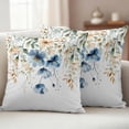 thumbnail image 2 of Blue Spring Floral Outdoor Pillow Covers 24x24 Set of 2,Waterproof Patio Throw Pillowcase Protectors,Weeping Botanical Orange Summer Decorative Pillow Shams Cushion Covers for Seat Bed Couch Sofa, 2 of 8