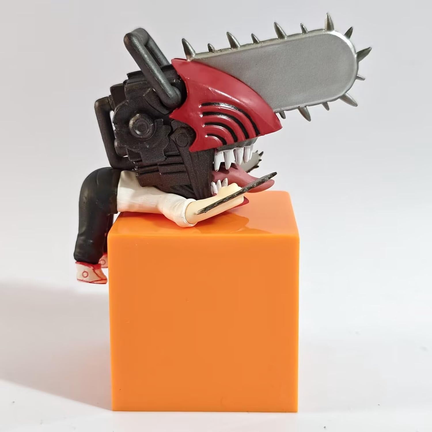 Newly Denji Pava Machima Figure Lying Q Version Denji Pava Machima Anime Figures 10cm/3.9inch PVC Character Decoration Gifts (Denji)