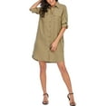 thumbnail image 7 of LUSMAY Women's Casual Button Down Shirt Dress Long Sleeve Cover Up Blouse Tops with Pockets, 7 of 7