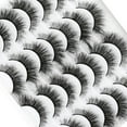 thumbnail image 5 of Changmaius  False Eyelashes Fluffy Cat Eye Look 8D Crossed Wispy Natural Faux Mink Lashes Fake Eyelashes 7 Pairs Pack, 5 of 9