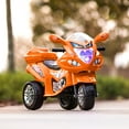 thumbnail image 3 of Best Choice Products 6V Kids Battery Powered 3-Wheel Motorcycle Ride On Toy w/ LED Lights, Music, Horn, Storage - Orange, 3 of 7