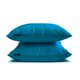 thumbnail image 4 of Funda de almohada lumbar decorativa HomeCentric, azul pavo real, paquete de 2, 50 x 65 cm (20 x 26 pulgadas). Funda de almohada rectangular lisa y lisa de seda artística, estilo moderno liso - Azul, 4 of 5