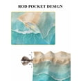thumbnail image 6 of Teal Blue Ombre 2 Panel Kitchen Curtains for Small Windows, Summer Beach Abstract Ocean Wave Bathroom Tier Curtain, Short Window Treatment for Bedroom/Living Room 55"x36", 6 of 6