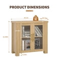 thumbnail image 5 of PYY Buffet Cabinet with Storage, 31.5" Sideboard Credenza with Tempered Glass Doors,  Wood Buffet Table for Living Room, Dining Room, Kitchen and Home Office, Natural Wood, 5 of 7
