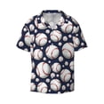 thumbnail image 3 of Goofa Cute Basebal Printed Men's Casual Short-sleeved Shirt,Lightweight Breathable Button-down,Summer Casual men's top,Versatile Fashion shirt-X-Large, 3 of 7