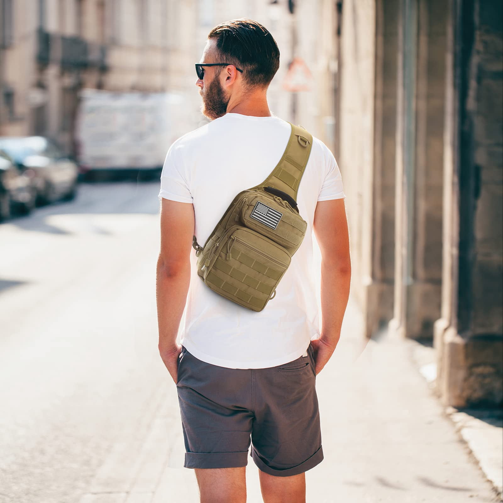 G4Free Rover Sling Backpack, Compact Crossbody Shoulder Bag with Multiple Pockets for Outdoor Use